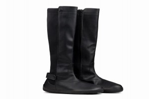 Ahinsa Barfuß Hohe Stiefel Damen Schwarz | EIU9069LU