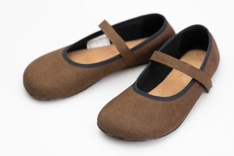 Ahinsa Ananda Wildleder Barfuß Ballerinas Damen Braun | ARB8830LP