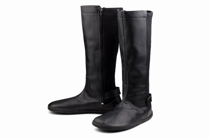 Ahinsa Barfuß Hohe Stiefel Damen Schwarz | EIU9069LU