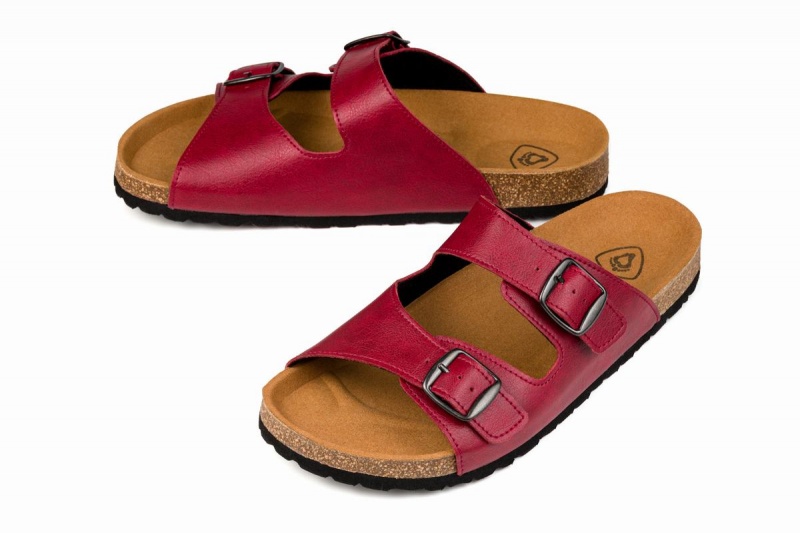 Ahinsa Barfuß Sandalen Damen Bordeaux | YRT16100SN