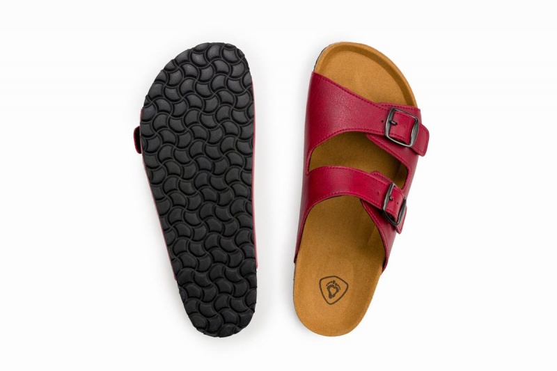 Ahinsa Barfuß Sandalen Damen Bordeaux | YRT16100SN