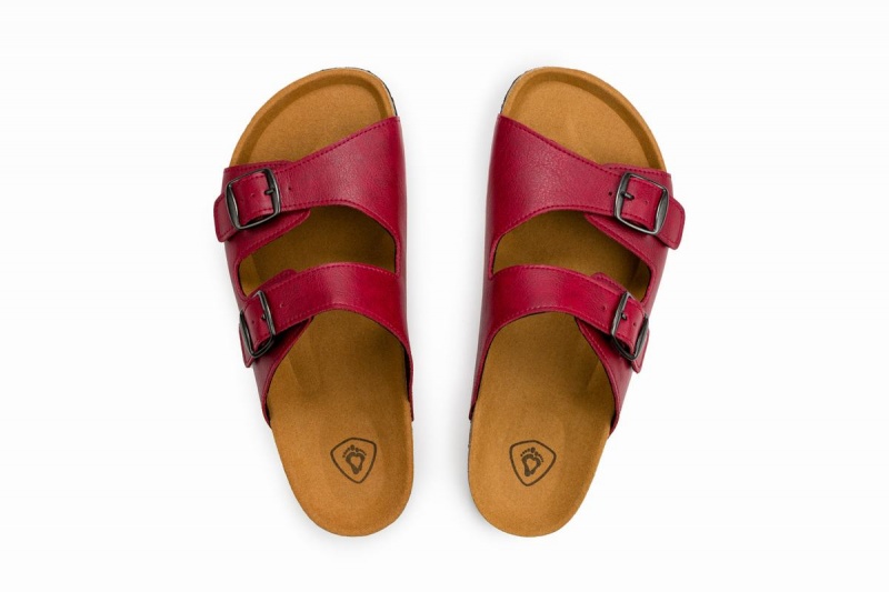 Ahinsa Barfuß Sandalen Damen Bordeaux | YRT16100SN