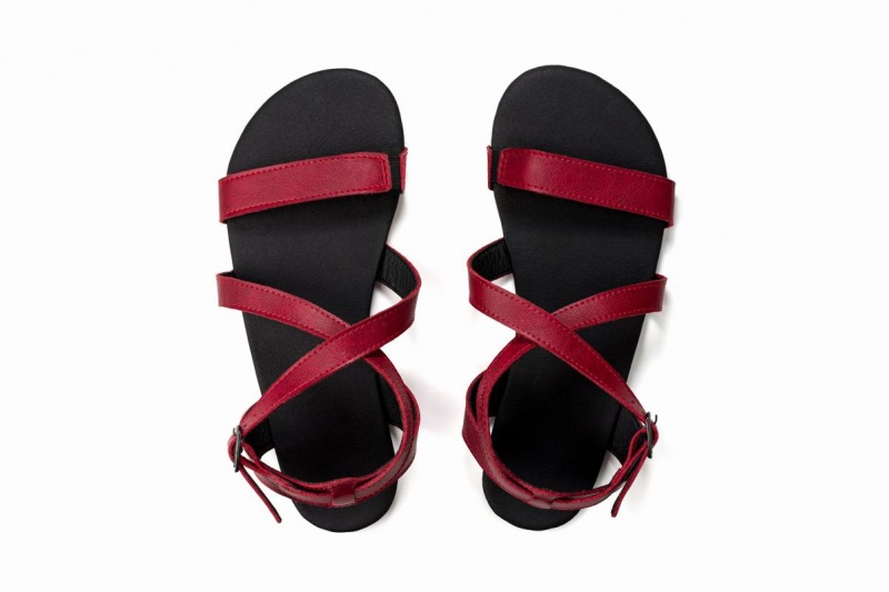 Ahinsa Hava Barfuß Sandalen Damen Bordeaux | AZH2068EF