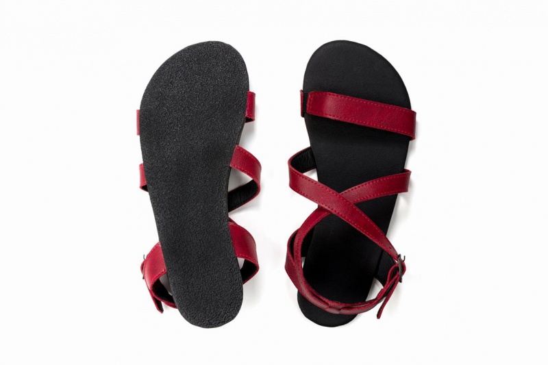 Ahinsa Hava Barfuß Sandalen Damen Bordeaux | AZH2068EF