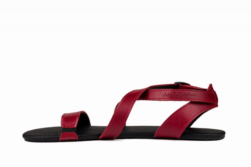 Ahinsa Hava Barfuß Sandalen Damen Bordeaux | AZH2068EF