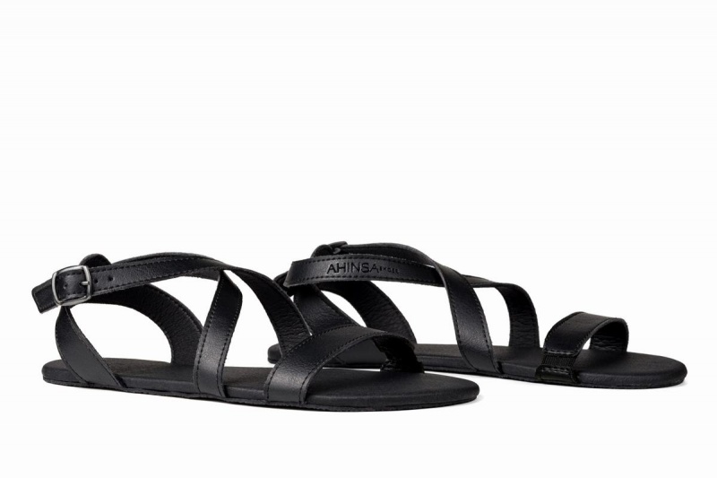 Ahinsa Hava Barfuß Sandalen Damen Schwarz | IUJ538LZ