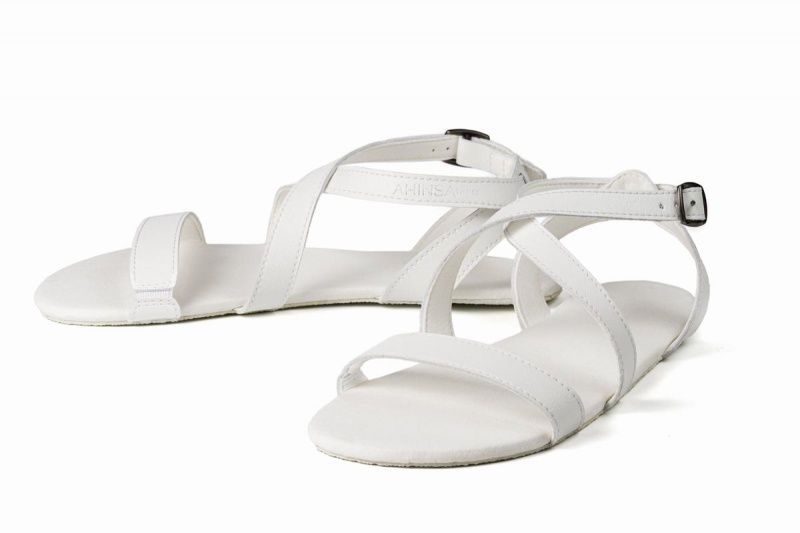 Ahinsa Hava Barfuß Sandalen Damen Weiß | AHE10097PG