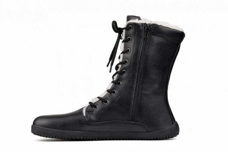 Ahinsa Jaya Zip-up Barfuß Winterstiefel Damen Schwarz | YMU8761MU