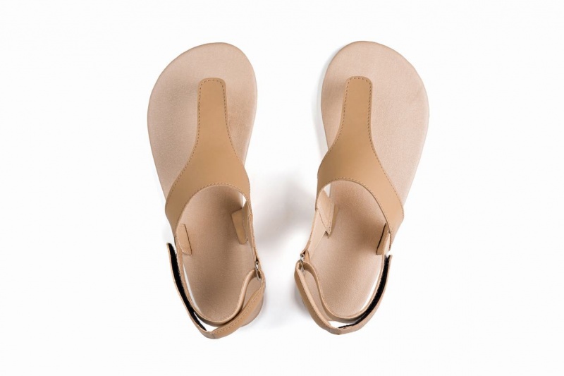 Ahinsa Simple Barfuß Sandalen Damen Beige | XEN1529VO