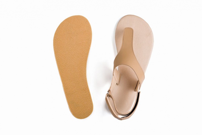 Ahinsa Simple Barfuß Sandalen Damen Beige | XEN1529VO