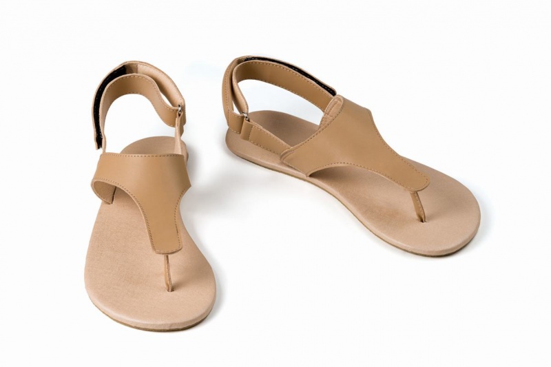 Ahinsa Simple Barfuß Sandalen Damen Beige | XEN1529VO