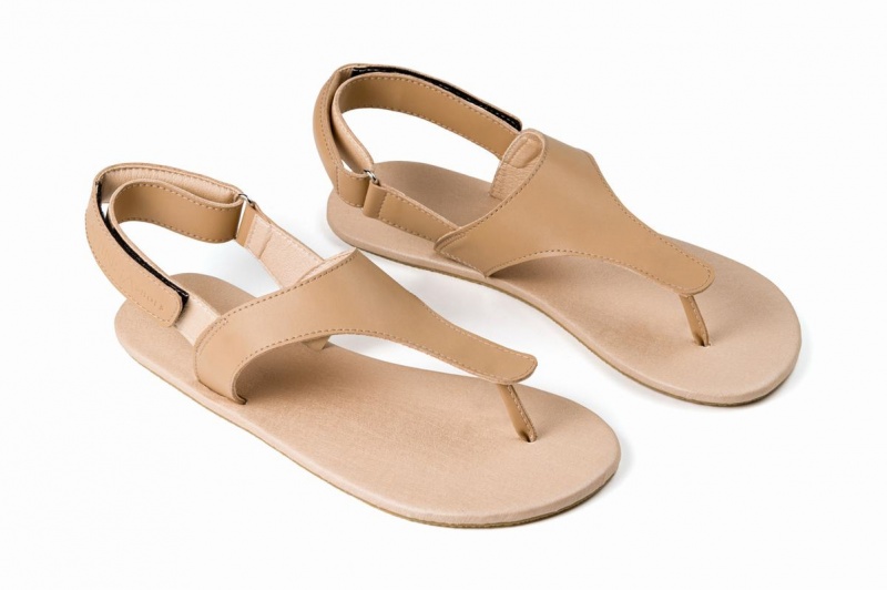 Ahinsa Simple Barfuß Sandalen Damen Beige | XEN1529VO