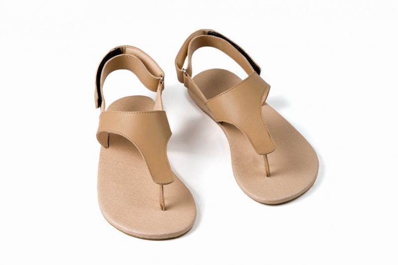 Ahinsa Simple Barfuß Sandalen Damen Beige | XEN1529VO