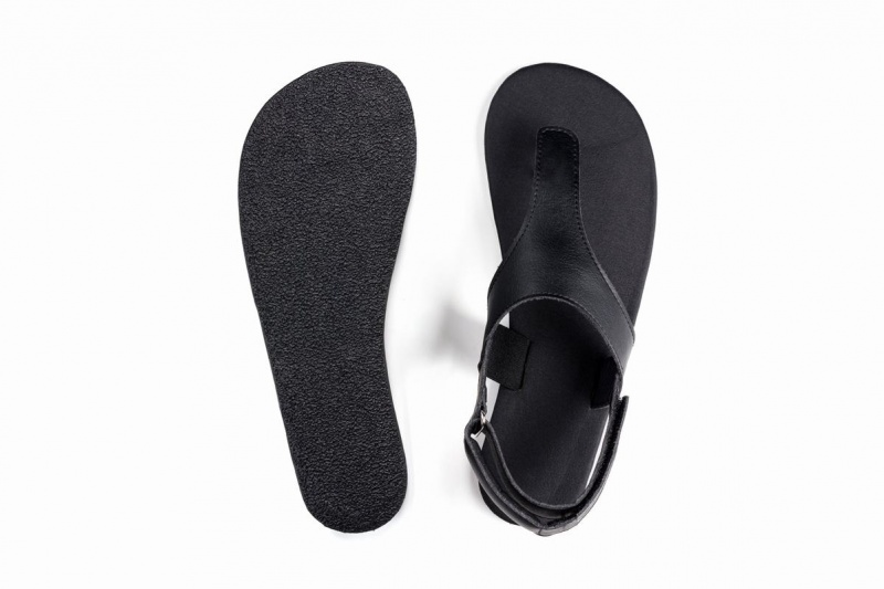 Ahinsa Simple Barfuß Sandalen Damen Schwarz | RTQ7040AB