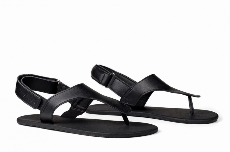 Ahinsa Simple Barfuß Sandalen Damen Schwarz | RTQ7040AB