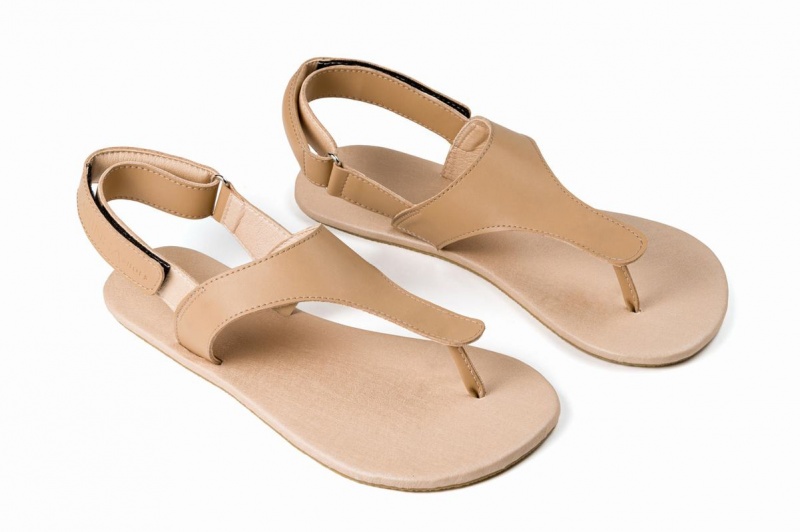 Ahinsa Simple Barfuß Sandalen Herren Beige | NUV1519JP