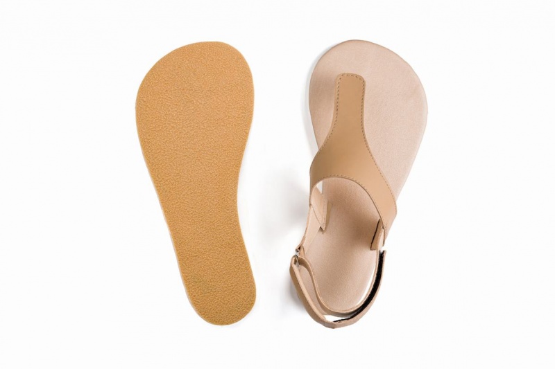 Ahinsa Simple Barfuß Sandalen Herren Beige | NUV1519JP