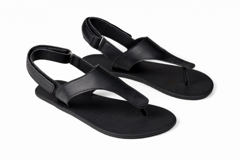 Ahinsa Simple Barfuß Sandalen Herren Schwarz | IUJ2455UX