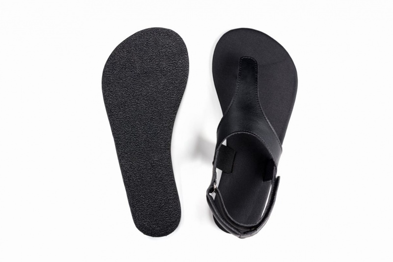 Ahinsa Simple Barfuß Sandalen Herren Schwarz | IUJ2455UX