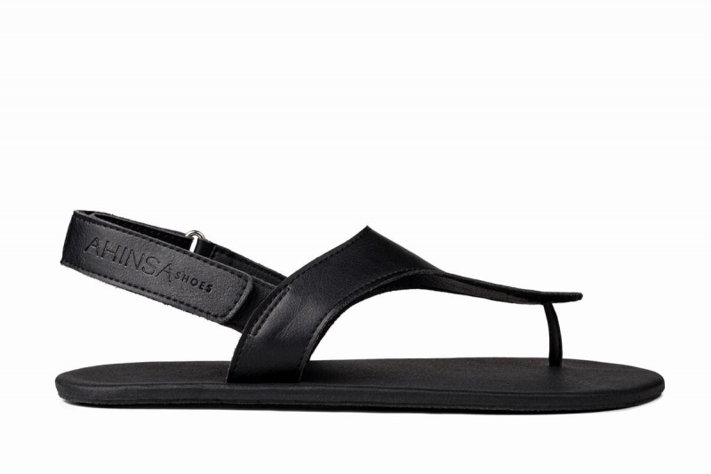 Ahinsa Simple Barfuß Sandalen Herren Schwarz | IUJ2455UX