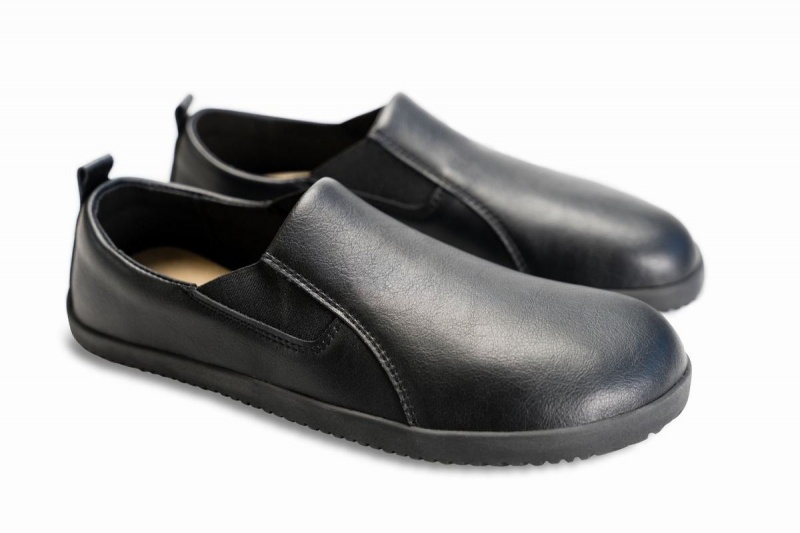 Ahinsa Vegan Leder Barfuß Slip-on-sneakers Herren Schwarz | QHZ589PN